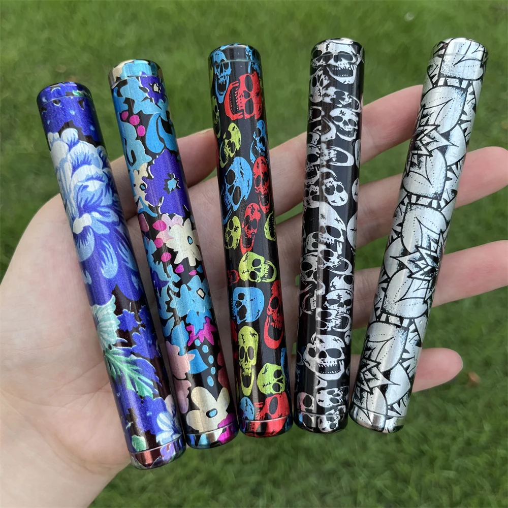 Printing Colors Proof Waterproof Cigarette Holder Aluminum Cigar Airtight Container Travel Storage Tube Smoking Accessories