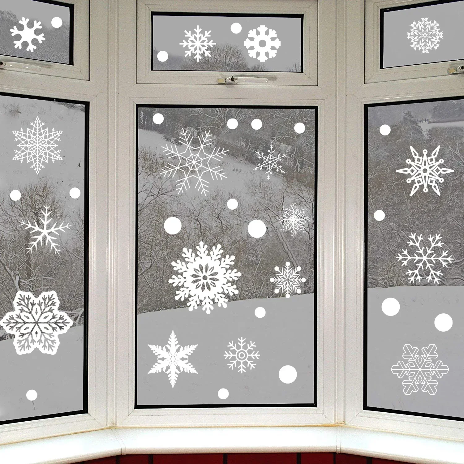 1 sheet Snowflake Electrostatic Wall Stickers Window Kids Room Christmas Decoration Decals For Home Decor New Year Wallpaper