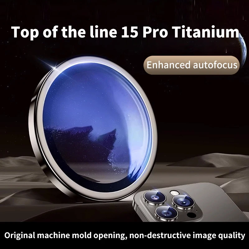 Original Color Titanium Lens Film Suitable For Iphone 15 Pro/iphone 15 Pro Max Simple Male And Female Installation Kit Lens Film
