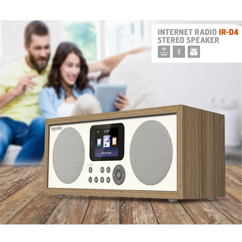 Inscabin Audience Bluetooth Sound Box LED Retro Bedroom Radio Network With Spotify Connect Portable Wireless Stereo Speakers