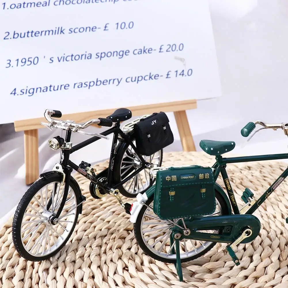 Figurine en alliage moulé sous pression, modèle Miniature de Simulation de vélo rétro, modèle de vélo Vintage, jouets de vélo rétro