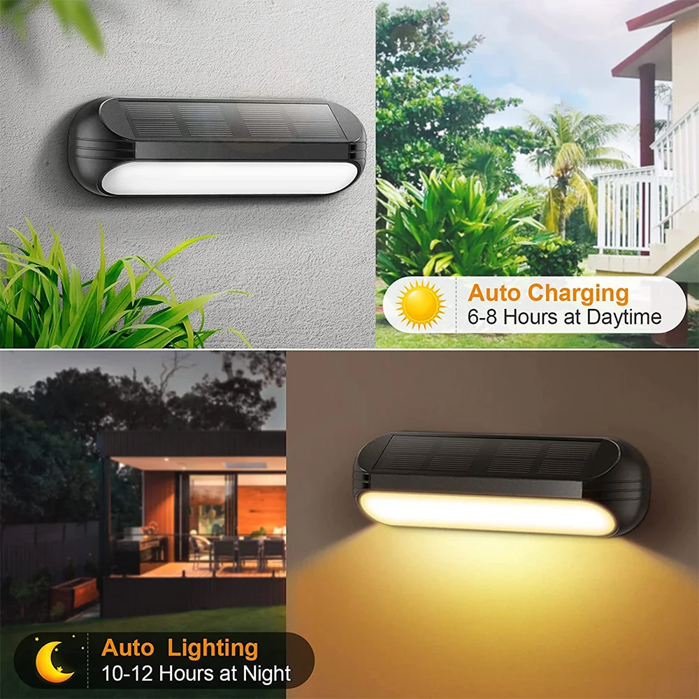 Solar Wall Light Outdoor Stair Light LED Lights Waterproof Lighting Solar Lamp for Home Garden Step Patio Fence Outdoor Decor