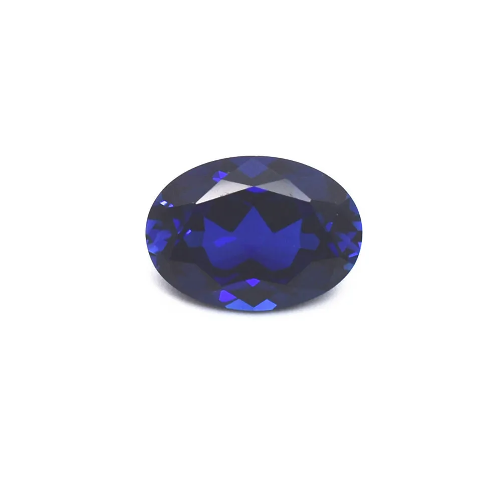 High Quality Sapphire Mohs Hardness 9 Oval Faceted Gemstone Grade AAA Cutting Egg Shape Royal Blue Sapphire Gem SP005