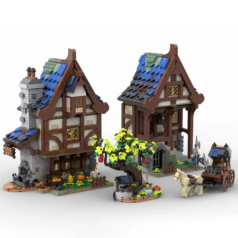 2192 piezas MOC arquitectura medieval Black Hawk casa modelo DIY montaje juguetes de bloques de construcción regalo de cumpleaños para niños