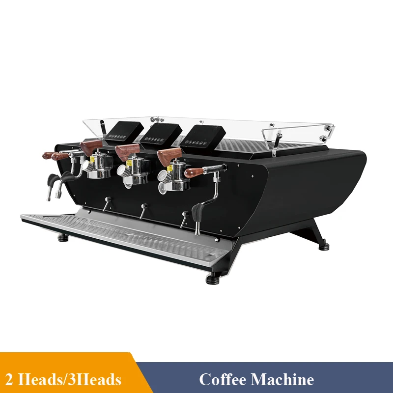 Commercial 2/3 heads 1*2+8L Dual Boiler Coffee Make 3800W/4800W Espresso Maker 9Bar Rotary Pump Automatic Coffee Machine