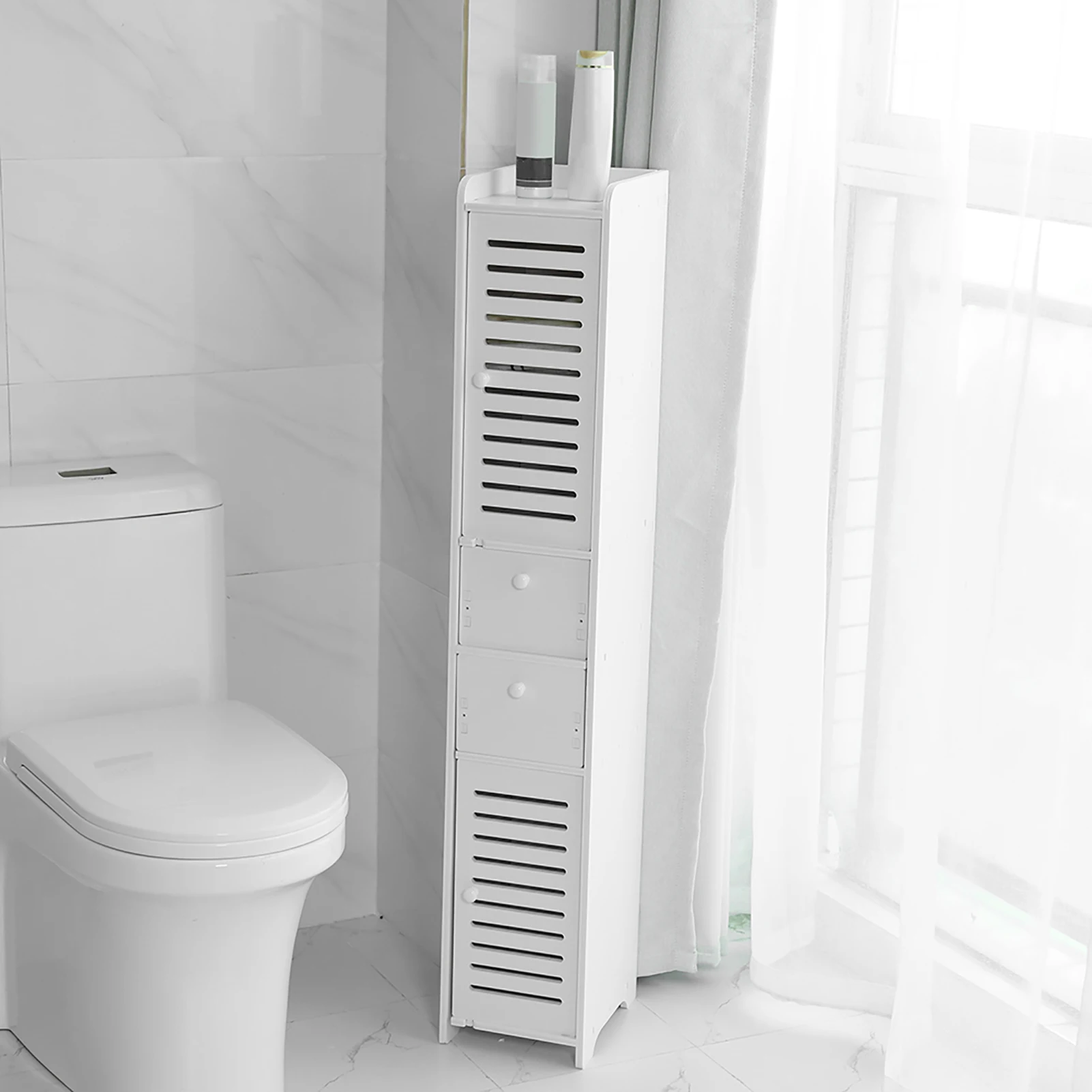 

White Bathroom Corner Rack Wood Plastic Board Corner Cabinet Bathroom Fashionable Storage Shelf Rack Room Storage Organizer