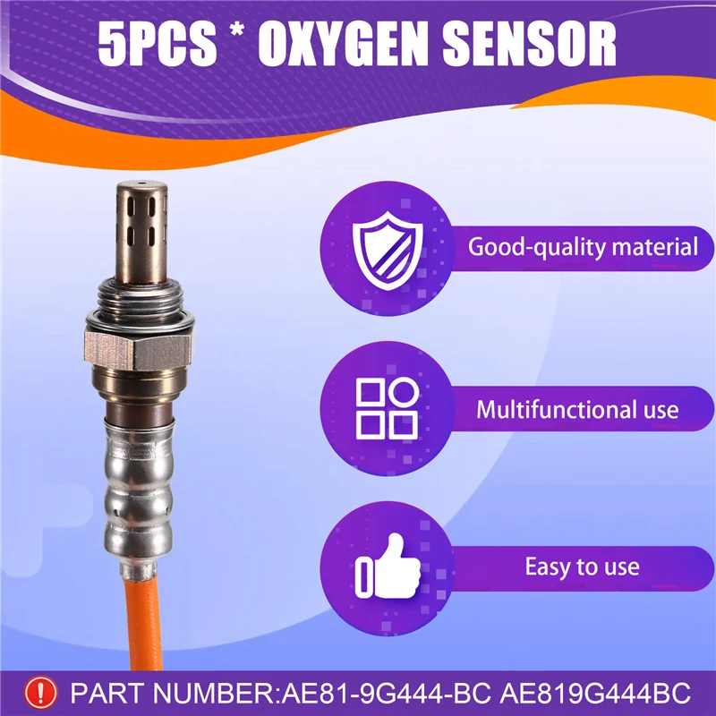

A05U-5Pcs AE81-9G444-BC AE819G444BC Oxygen Sensor For Ford Fiesta Mk6 Petrol 1.25