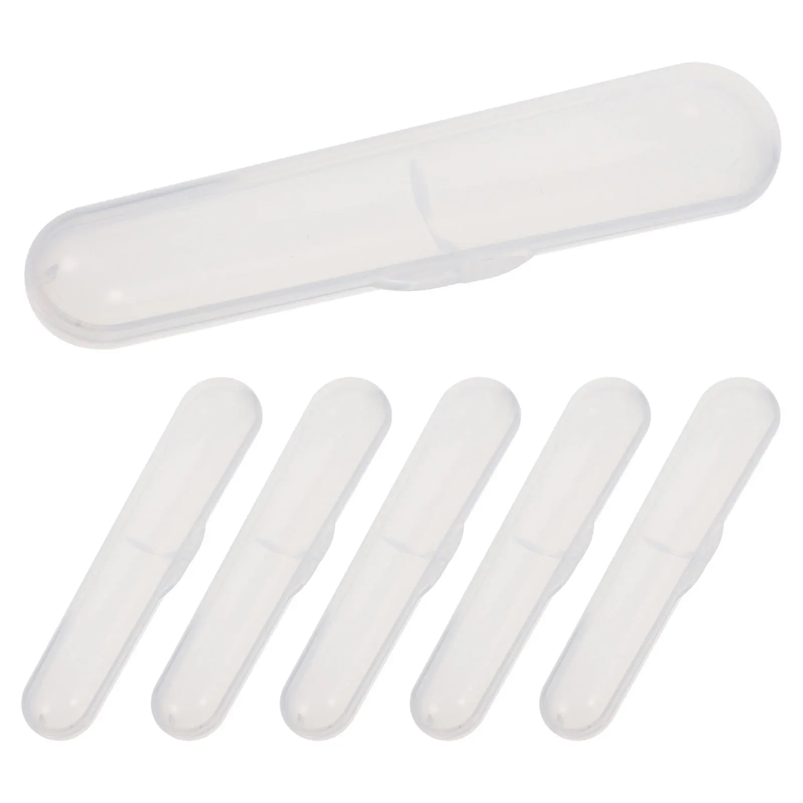 

6pcs Silicone Spoon Case Fork Storage Box Durable Pp Material Travel Organizer For Diaper Bag Feeding Set