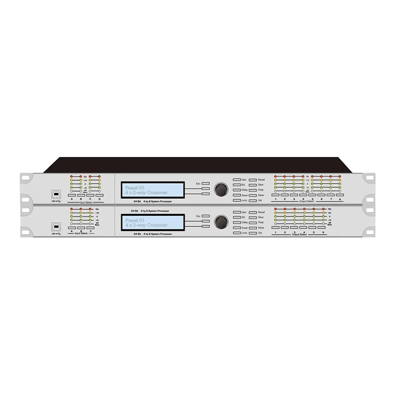4 Channel Digital Processor Stereo Mono Output Live Stream Stage Equipment