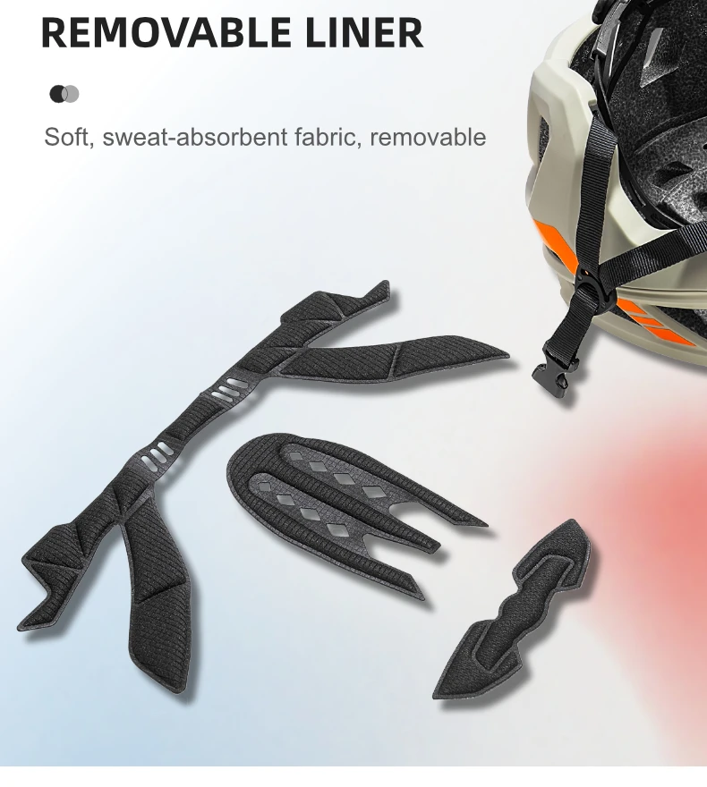 BATFOX 2025 Premium MTB-Fahrradhelm, leicht, bequem, zum Radfahren, herausnehmbare Polsterung, sichere Halteung, Belüftung, Fahrradhelme – Detail 7