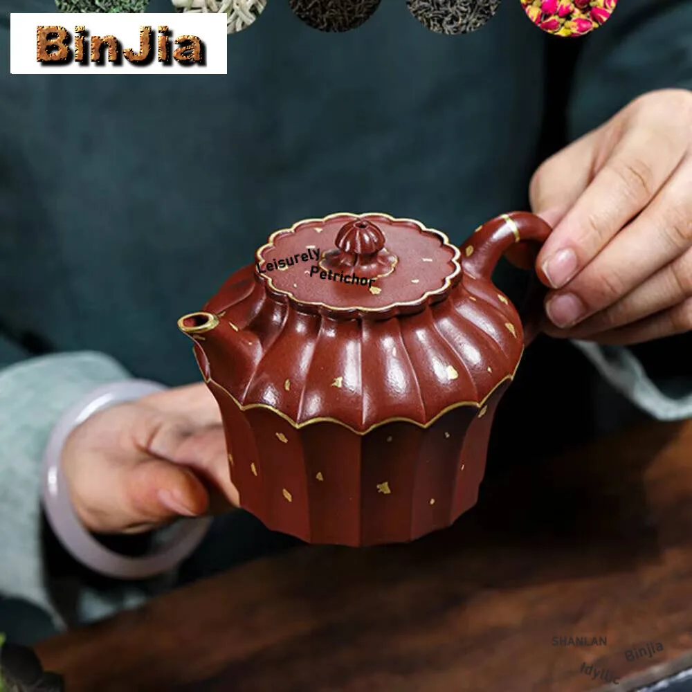 300ML Aesthetic Yixing Purple Clay Teapots Handmade Pot Raw Ore Mud Kettle With Infuser Zisha Tea Set Services Gift Accessories