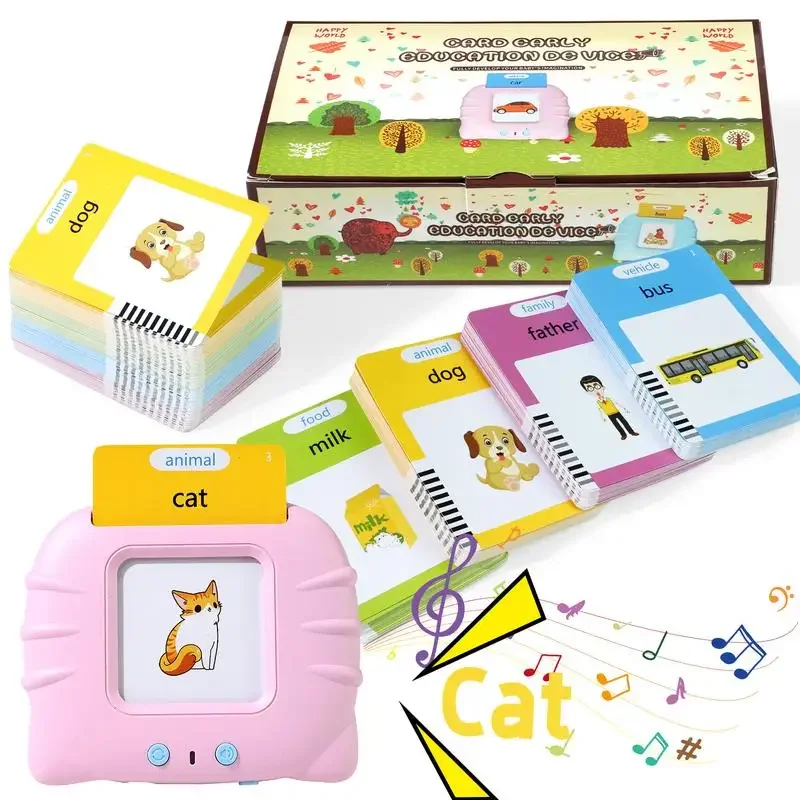 Montessori Learning Machine Early Education Talking Flash Card for Kids Baby Preschool Audio Book English Reading Electronic Toy