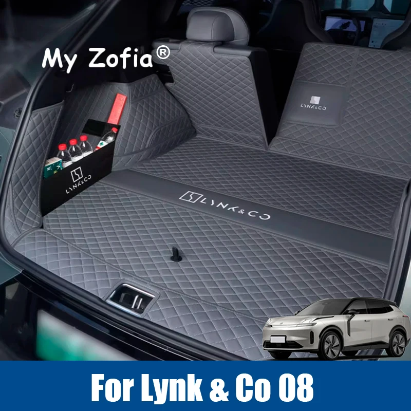 For Lynk & Co 08 EMP 2024 2025 2026 Car Boot Mat Rear Trunk Liner Cargo Leather Floor Carpet Tray Protector Accessories Mats