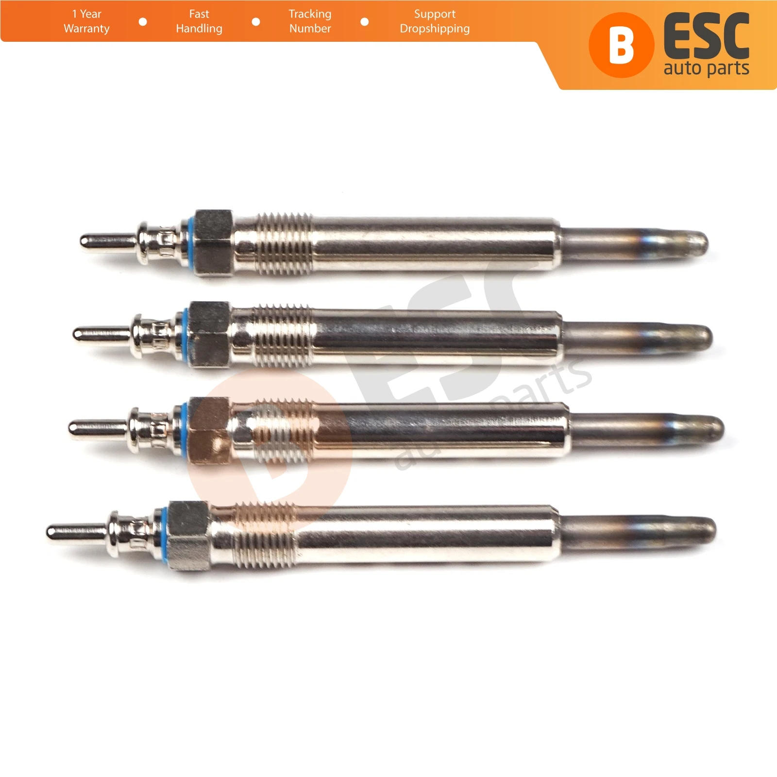 ESC Auto Parts EGP4-1 4 Pcs Heater Glow Plugs  GX116, 0 100 226 210, 11592001, GN948, 0100226235 for Mercedes Benz.