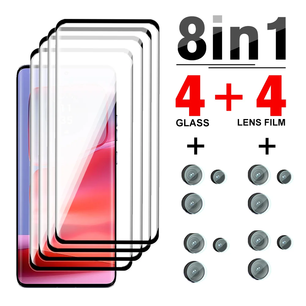 Vidrio Templado 8 en 1 para Motorola Edge 50 Pro 5G, película protectora de lente de cámara para Edge50 Pro edge 50Pro, Protector de pantalla curvo HD