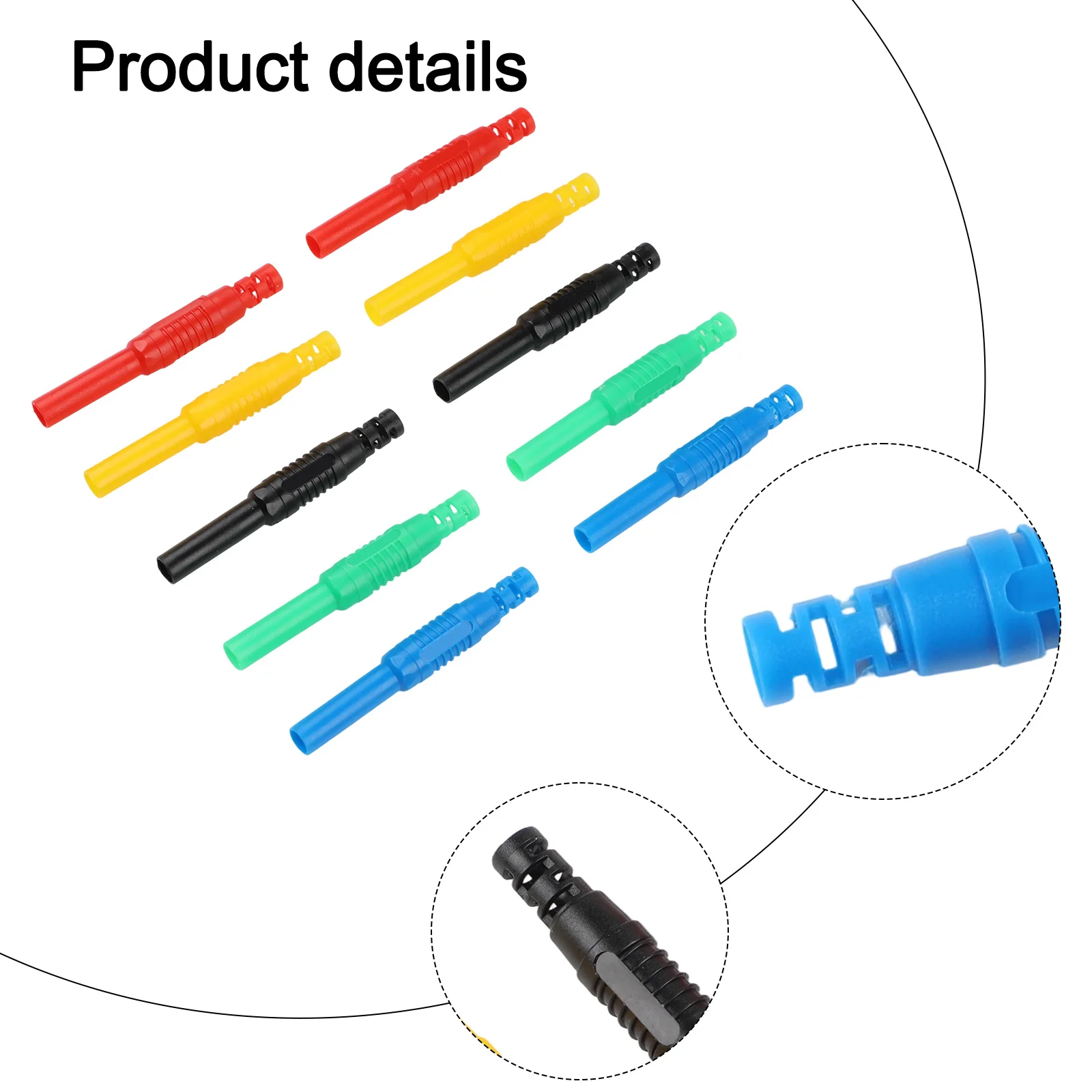 

Набор из 10 разъемов типа «банан» (гнездо), 4 мм, с медным центральным контактом, изоляцией PA и никелированным покрытием для общепромышленной проводки