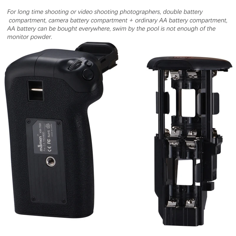 Camera Battery Grip For Canon EOS 70D SLR Camera Grip For LP-E6 Battery Box Grip With Multi-Function Button