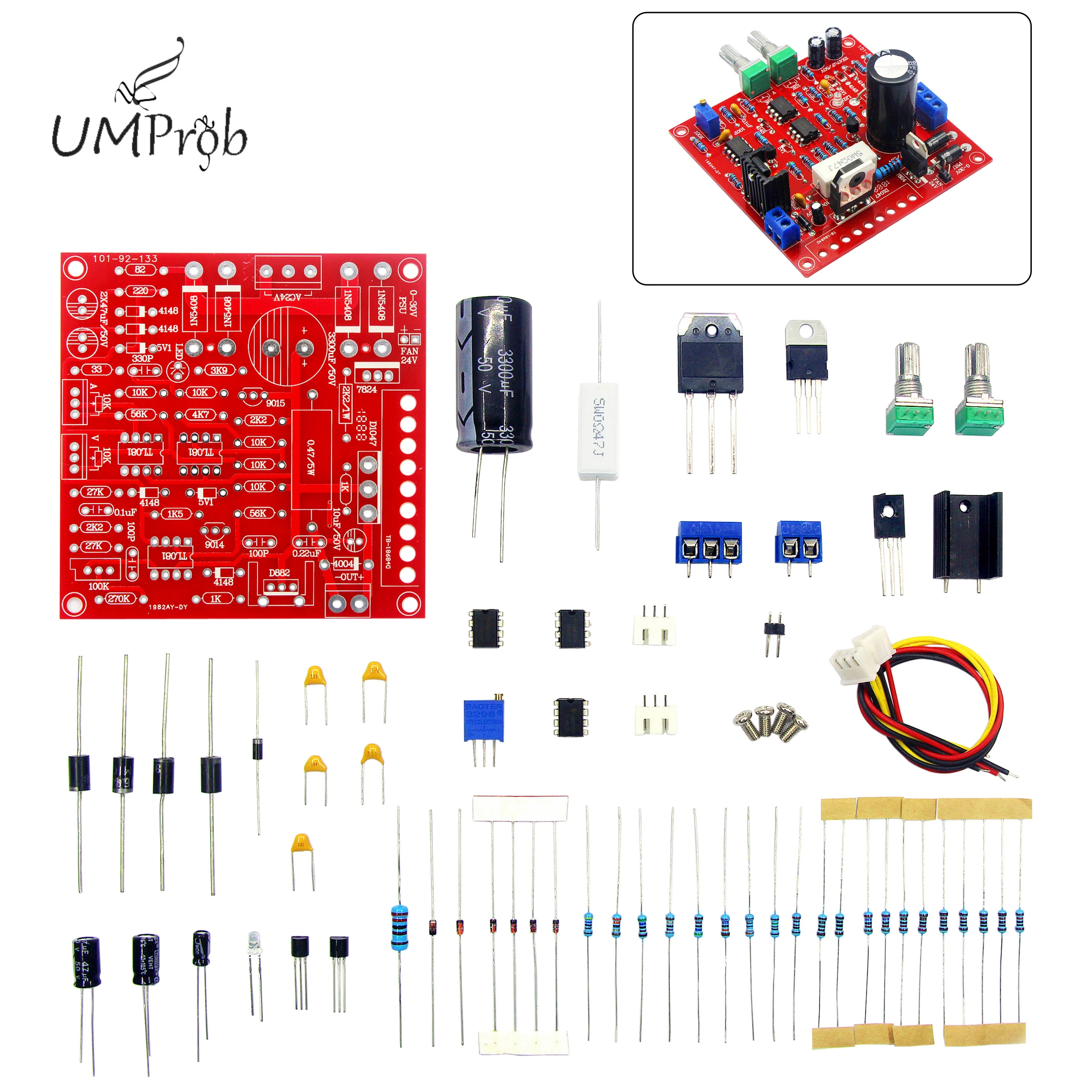 

0-30V 2mA-3A Continuously Adjustable DC Regulated Power Supply DIY Kit Short Circuit Current Limiting Protection