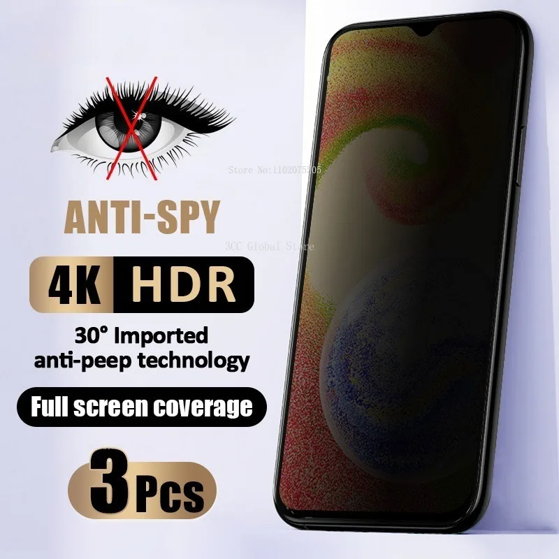 

Противошпионское закаленное стекло для Samsung A04 A03 Core A23 A21 A22 A52S F13 F23 F22 F12 F42 M13 M31 M51 M23 M33, защитные пленки для экрана, 3 шт.