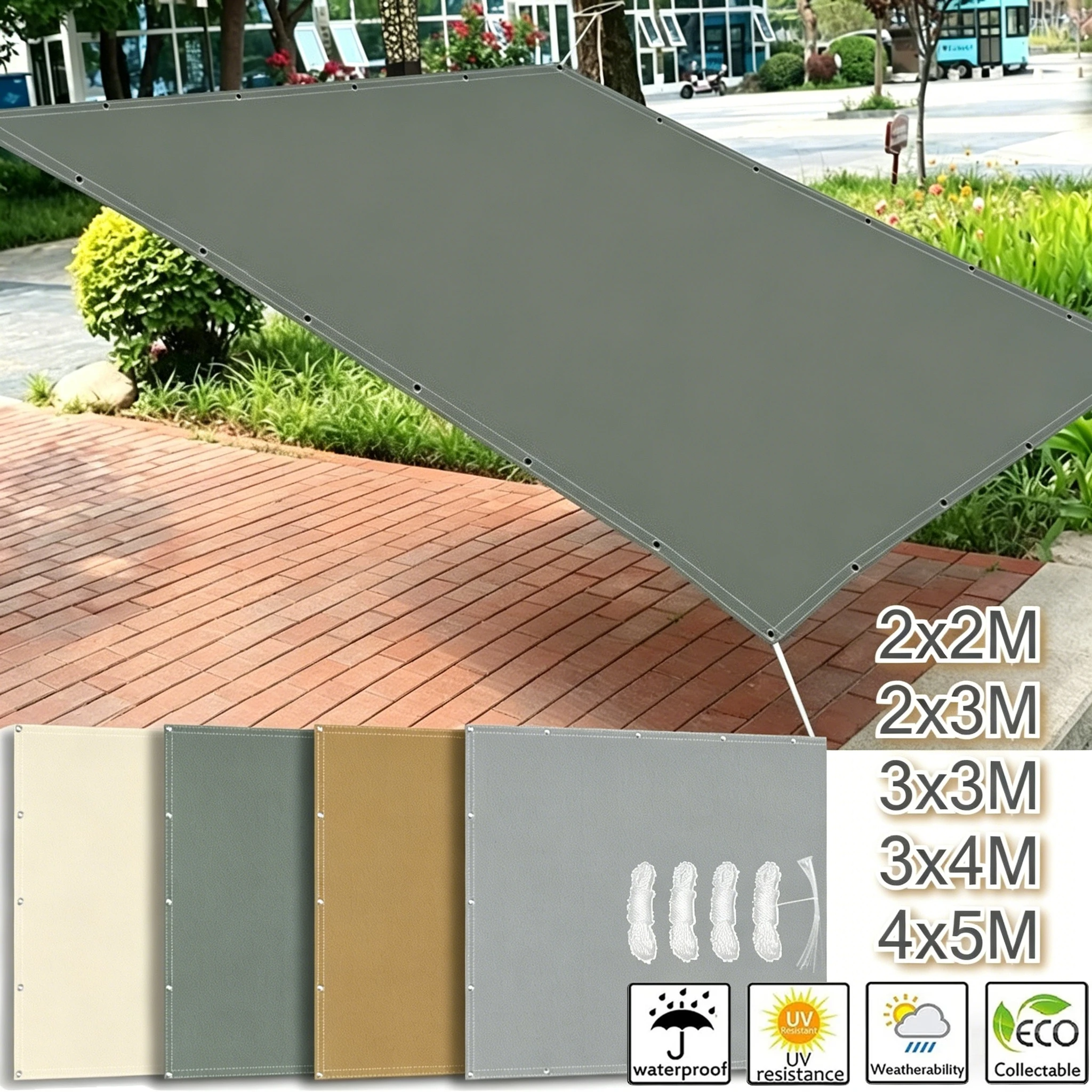 

Водонепроницаемый уличный тент с люверсами, солнцезащитный парус для сада, кемпинга, походов, навес от солнца, навес-пергола, тент-шатер, брезентовое покрытие