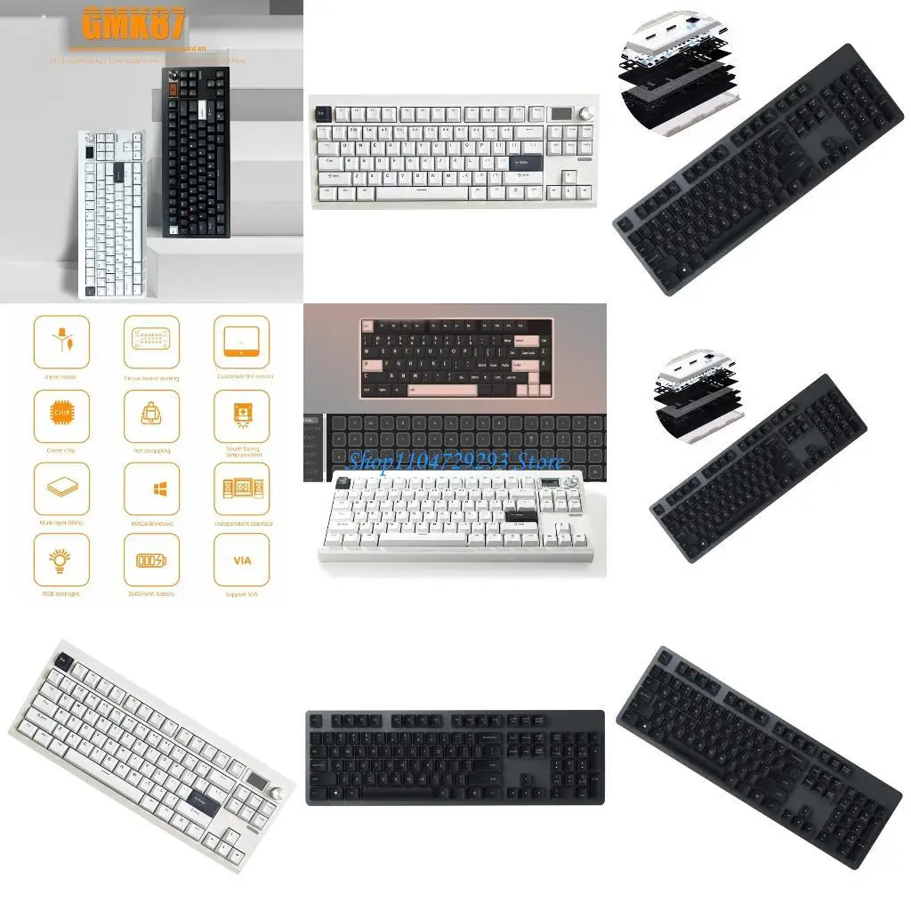 

Y2GD Customizable GMK87 Mechanical Keyboard Support BT5/2.4G/Usb C with Rotary Knob for Gaming PC and Office Use