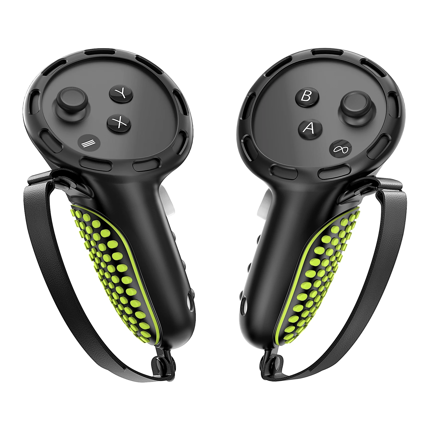 Capa de apertos de controlador compatível com acessórios quest 3s, protetor de capa de aperto de silicone com alças de junta