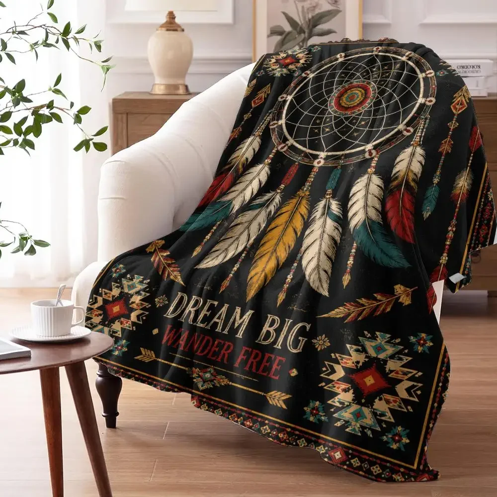 Boho Dreamcatcher Blanket Sofa Blankets and Throws Bedspread on the Bed Linens Home Throw School Knee Halloween Anime Character