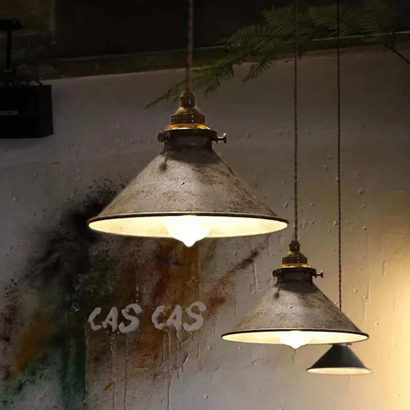 American Countryside Retro Industrial Pendant Lamp Iron Rust Loft Restaurant Kitchen Chandelier Coffee Shop Bar Decor Droplight