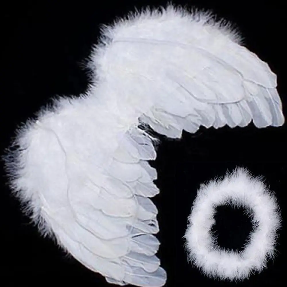

Cute Selling Hot Baby Angel Wings White Party For Feather Decoration Kids