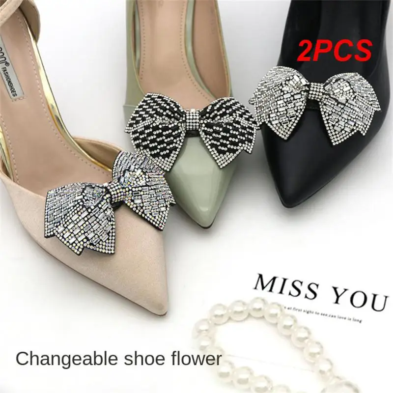 2PCS Shoe Clip Multiple Choices Not Easily Damaged White Black And White Shoe Flower Swing Match With Heart Color Shoe Buckle