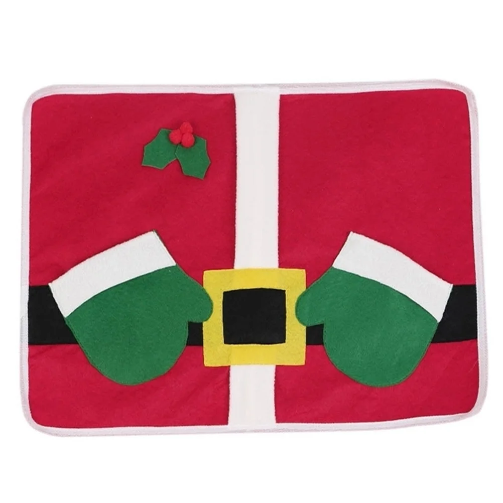 

Red Christmas Tablecloth Santa Claus Creative Pattern Festive Dinner Decor Xmas Placemat Long Lasting Use