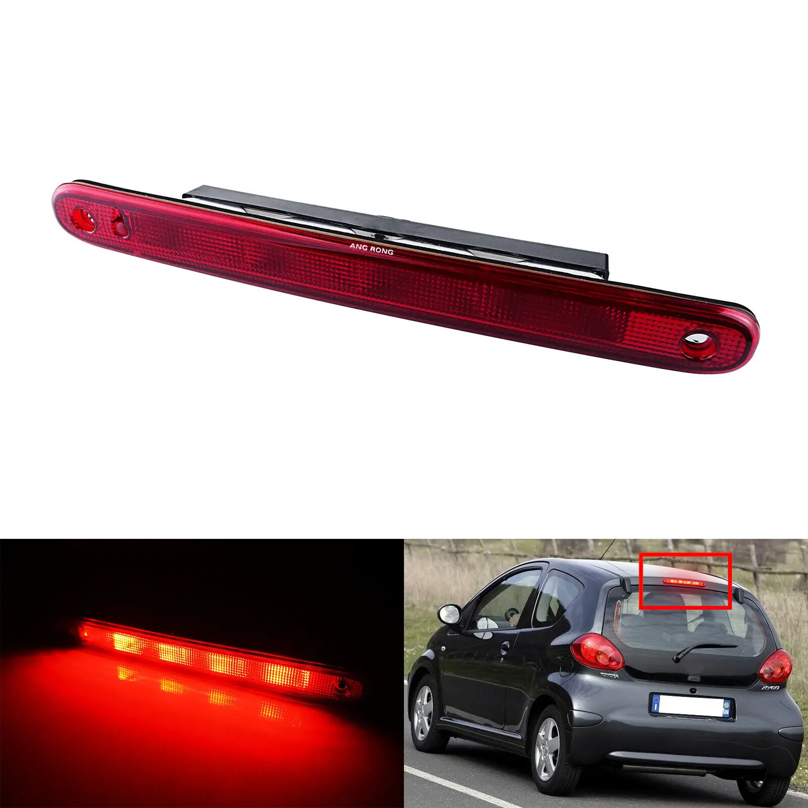 Red High Mount Level Upper Rear LED Third Brake Stop Light For 05-14 Peugeot 107 Citroen C1 Aygo Taillight 1606372780