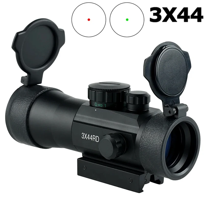 3X44 Red Green Dot Sight Scope Outerdoor Hunting Tactical Optics Riflescope Fit 11/20mm Rail For Hunting Rifle Air Gun Scopes