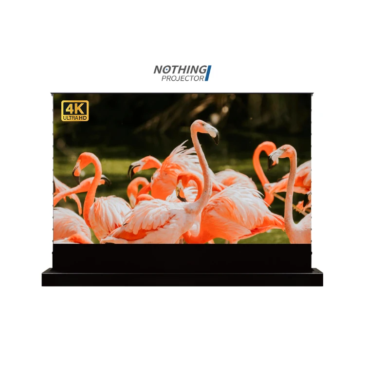 OEM Luxury Home Theater Floor Rising Projection Screen Rollable Laser Tv For Ust Projector 4k Alr Screen