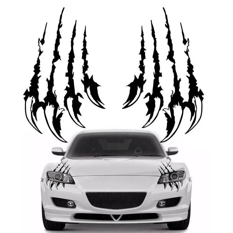 1Pair Monster Claw Paw Scratch Stickers for Car Hood Bonnet Body Decals PVC Sticker Car Styling Film Graphics Sheet  32x19.5cm