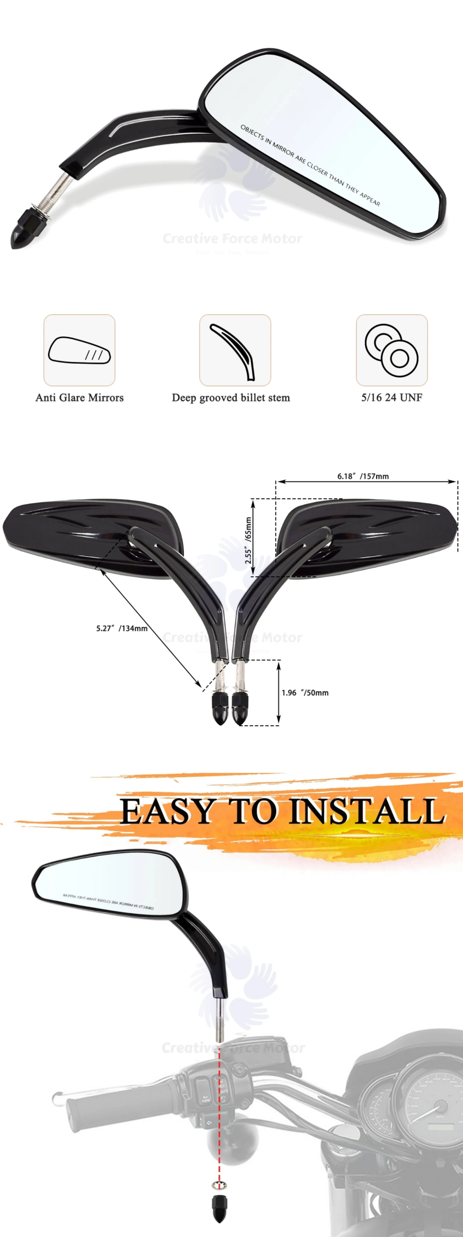 Motorrad zubehör Lenker 8mm seitliche Rückspiegel für Harley Honda Yamaha BSA Davidson Sportster Eisen 883 Street Glide Dyna Low Rider Fat Boy Erbe FXST FLHX FLHR FLHXSE motos 1984-2024 – Detail 12