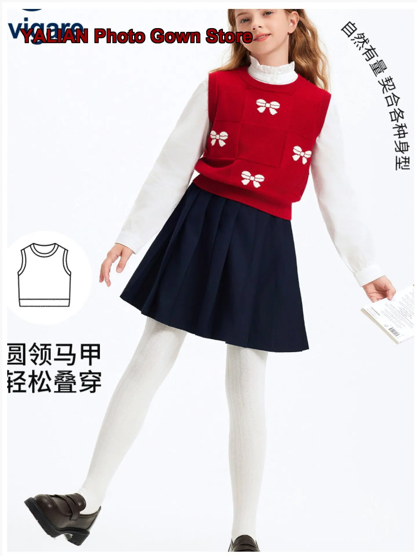 Navigare Italian Small Sailboat Kids Knit Vest 2026 Spring Autumn Girls Spring Sleeveless