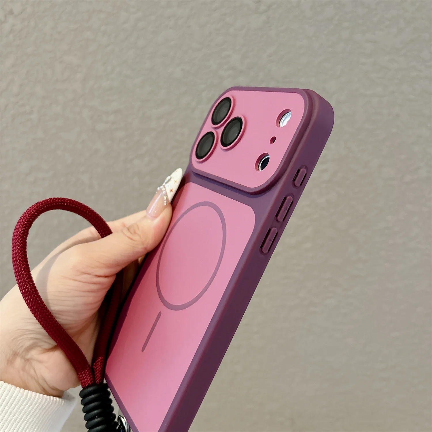 NEU Mit Lanyard Magnetisches Kabelloses Ladeband Handyhülle Für iPhone 18 17 Pro Max 16 15 14 12 13 11 Pro Hülle Magsafe Cover – Detail 10