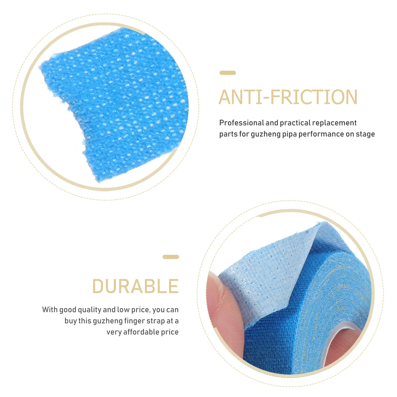 

5Pcs Guzheng Adhesive Tapes Breathable Finger Protective Straps Flexible Nail Tape for Pipa Guzheng Performance Supplies