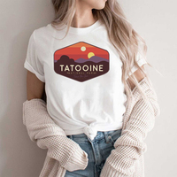 Tatooine Sunset T-Shirt Tatooine National Park Shirt Luke Skywalker Vintage Planet Graphic Tee Retro Aesthetic Harajuku Tops