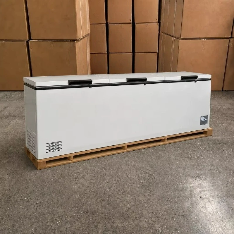 Supermarket 4-Door Commercial Single-Temperature Deep Freezer, Horizontal Freezer for Vegetable and Meat Storage
