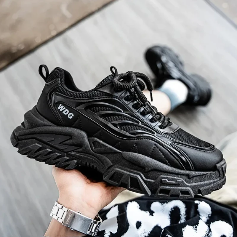 

Новые летние универсальные повседневные кроссовки для мужчин, универсальная модная повседневная спортивная обувь с толстой подошвой и цветными блоками