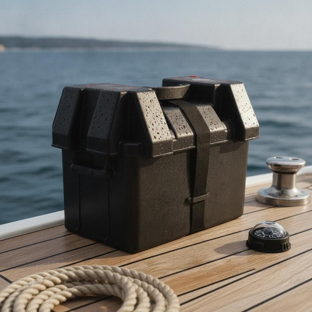 Portable Battery Power Center Two USB Ports 12V 24V Power Center Portable Battery Box Securing Strap Multi-Port