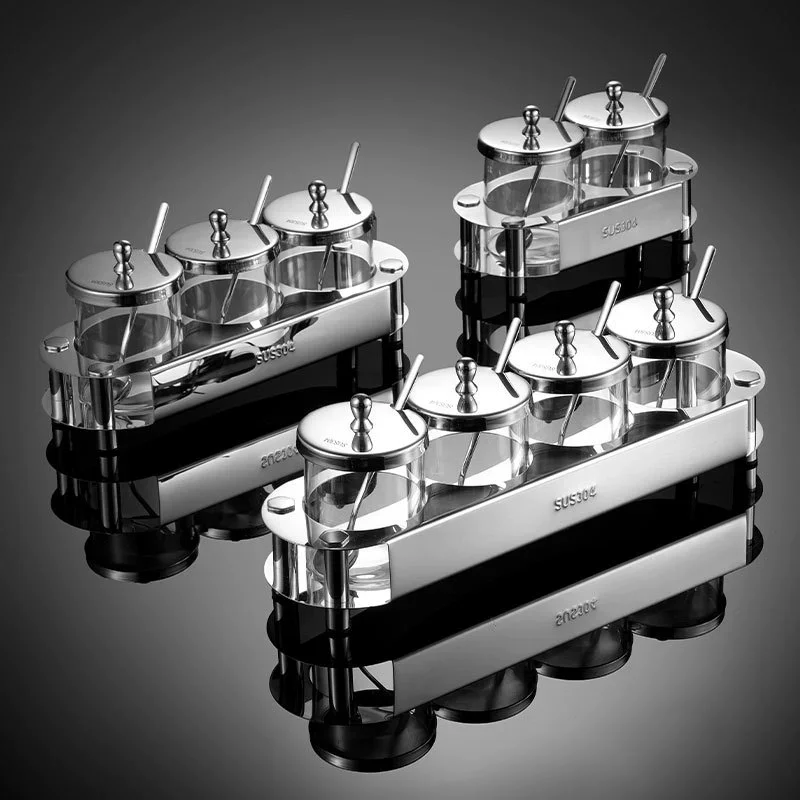 

Полка для банок для приправ из нержавеющей стали 304, горшки для специй, контейнер для хранения, коробка для приправ с травами, инструмент для специй, кладовая, кухонная утварь