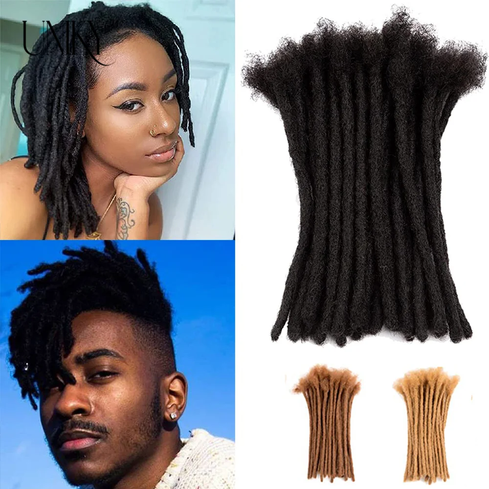 Dreadlock-extensies Echt haar voor mannen/vrouwen Gehaakte vlechten Biologisch haar Dread Loc-extensies 0,4 cm Faux Locs Gehaakt haar