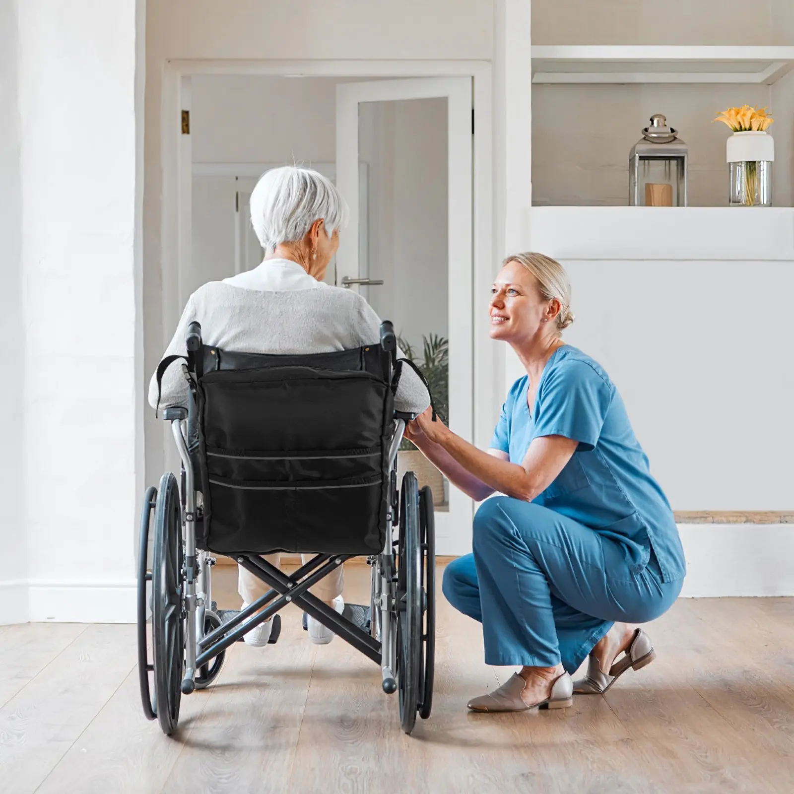 

1pc 1 Large Electric Wheelchair Storage Bag Waterproof Lightweight Pouch For Outdoor Travel School Seniors Adaptive Utility Tote