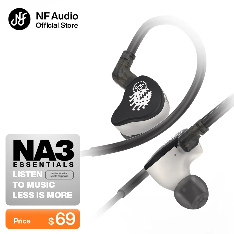 

NA3 In-Ear Dynamic Professional Wired Earphones with High-Quality Sound For Vocal, Comfortable For Long Wearing black