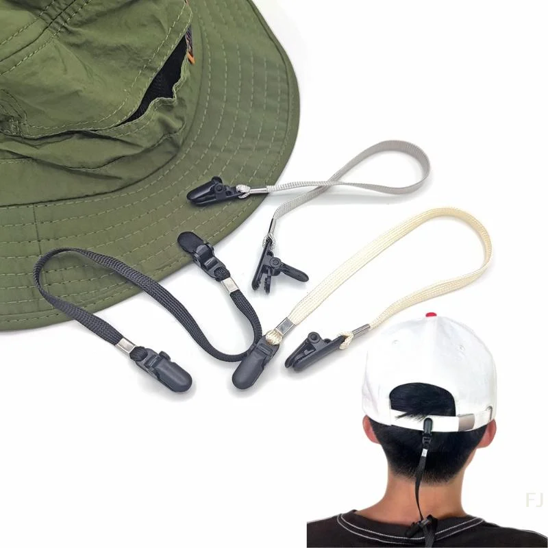 [YU]Outdoor Anti-Slip Fixed Cap Clip Hat Anti-Slip Rope Detachable Cap Clip Rope For Fishing Hiking Sports Accessories