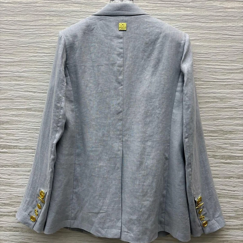 GALCAUR Solid Spliced Pocket Temperament Jackets for Women Lapel Long Sleeves Patchwork Button Jacket Female Fashion Clothes New