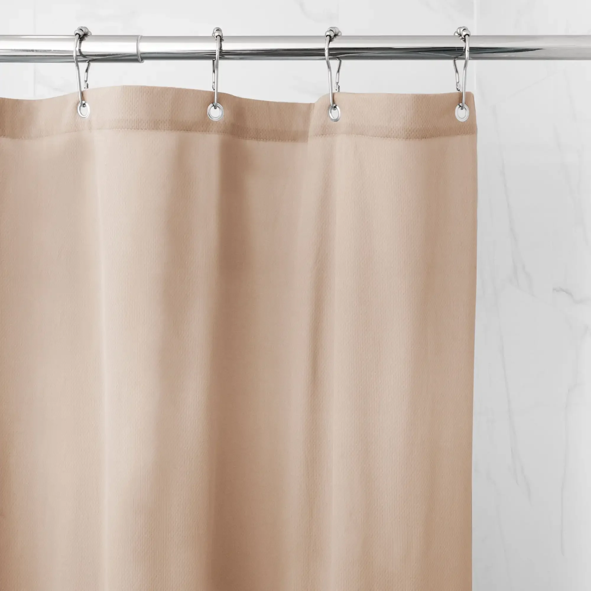 Waterproof Ultimate Shield Solid Tan Fabric Shower Curtain Liner, 70